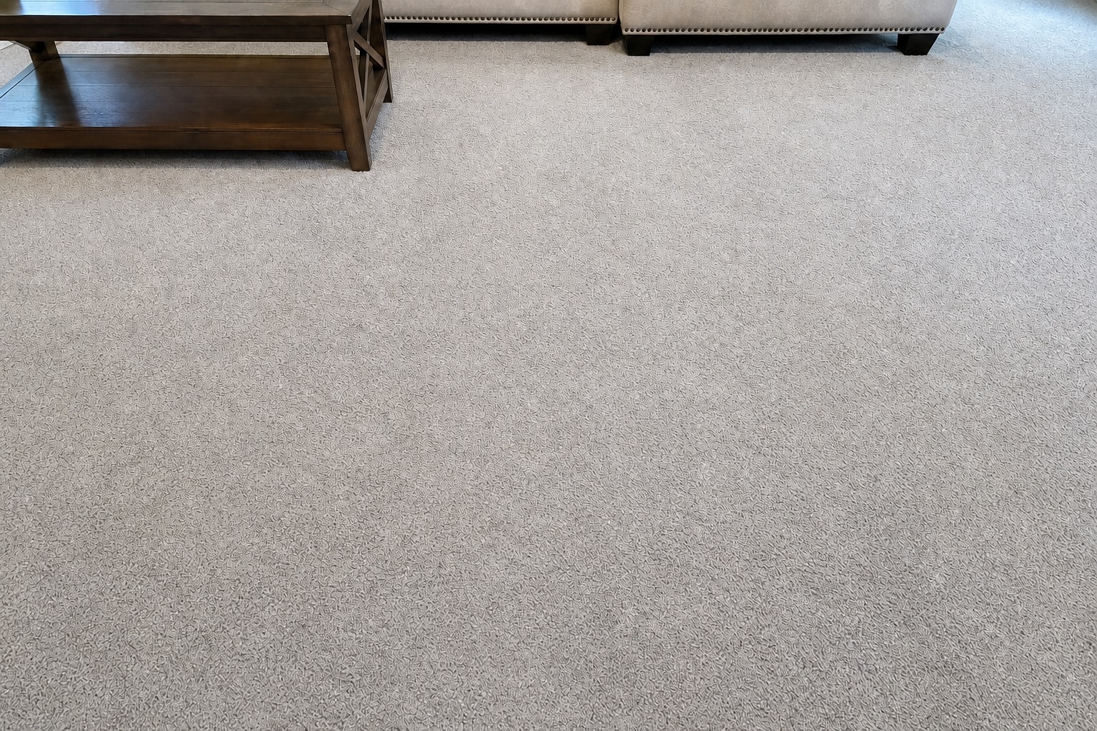 Clean wall-to-wall carpet after professional HBM extraction
